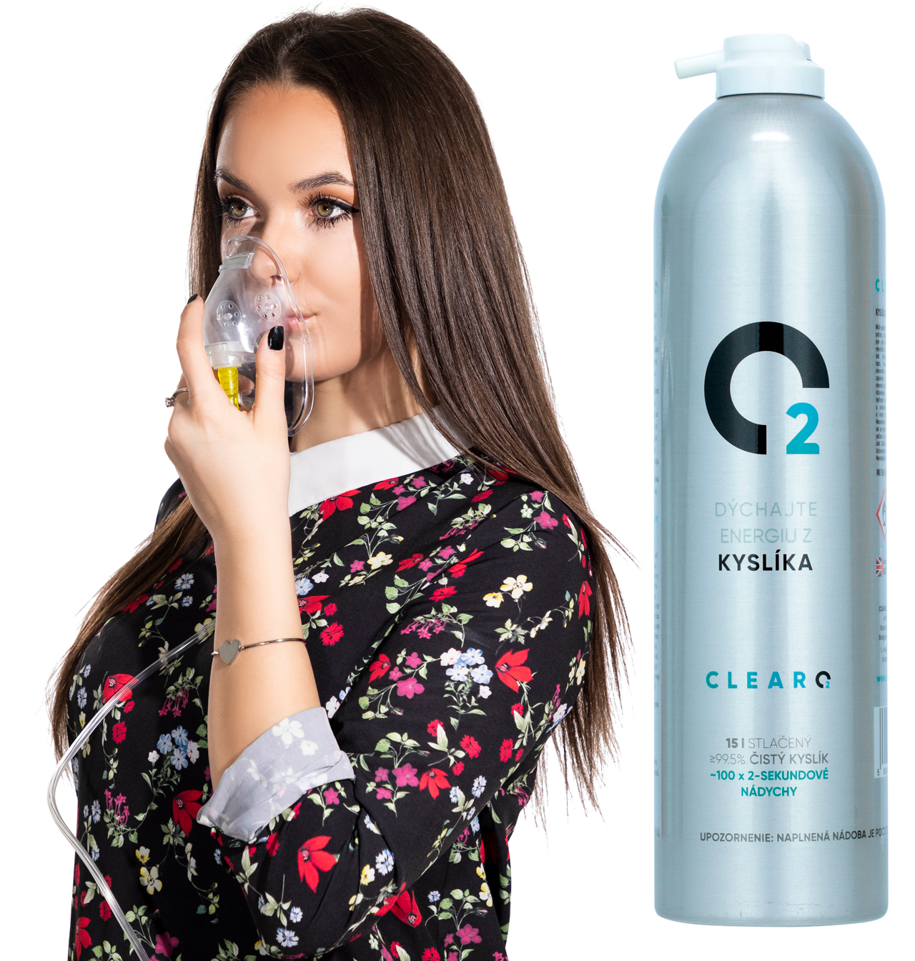 Tub de oxigen cu mască de oxigen ClearO2 Oxygen, 15 l