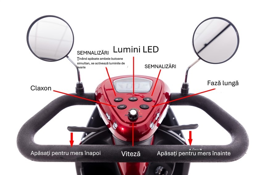 Scuter MOBILITY PLUS pentru seniori și persoane invalide - motor puternic de 500 W