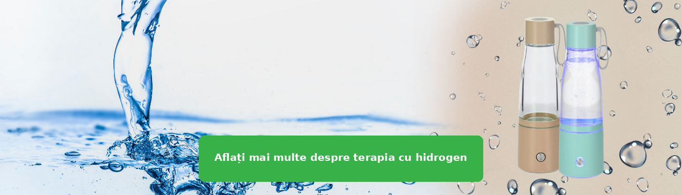Banner cu sticle de apă cu hidrogen