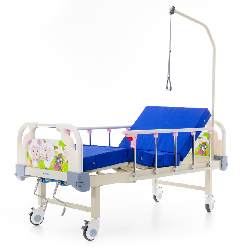 Pat mecanic de poziționare pentru copii cu saltea UNIZDRAV