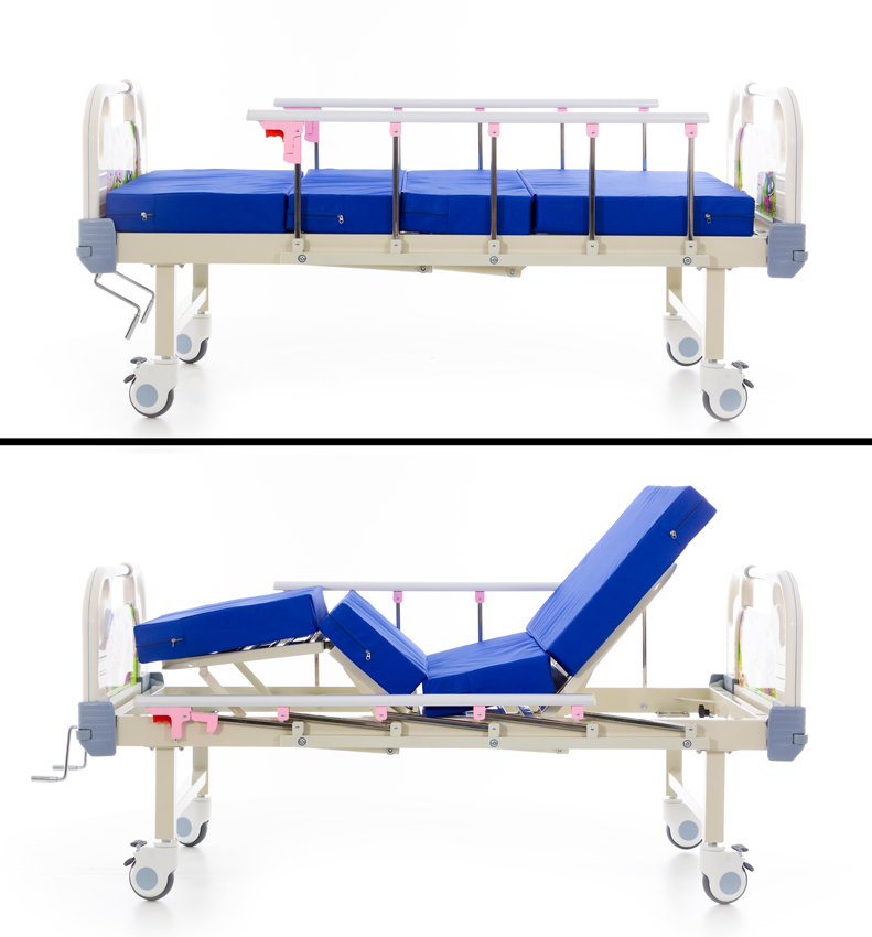 Pat mecanic de poziționare pentru copii cu saltea UNIZDRAV