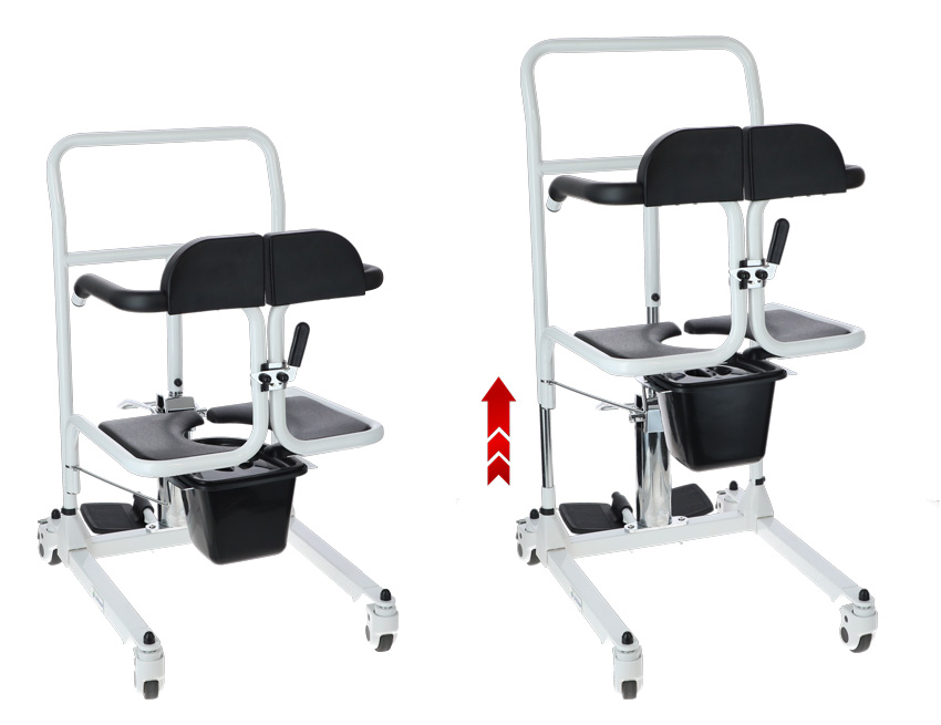 Scaun de transfer hidraulic cu găleată pentru toaletă UNIZDRAV