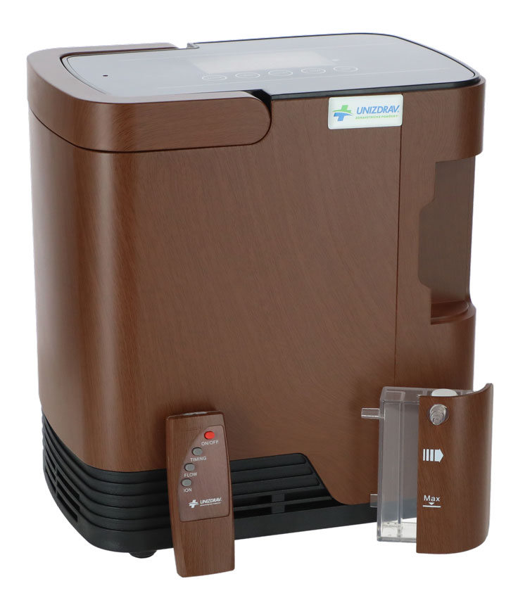 Concentrator de oxigen cu ieșire vocală UNIZDRAV, 7 l/min, imitație de lemn