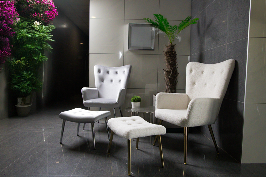 Fotoliu de relaxare cu taburet Gold Luxury