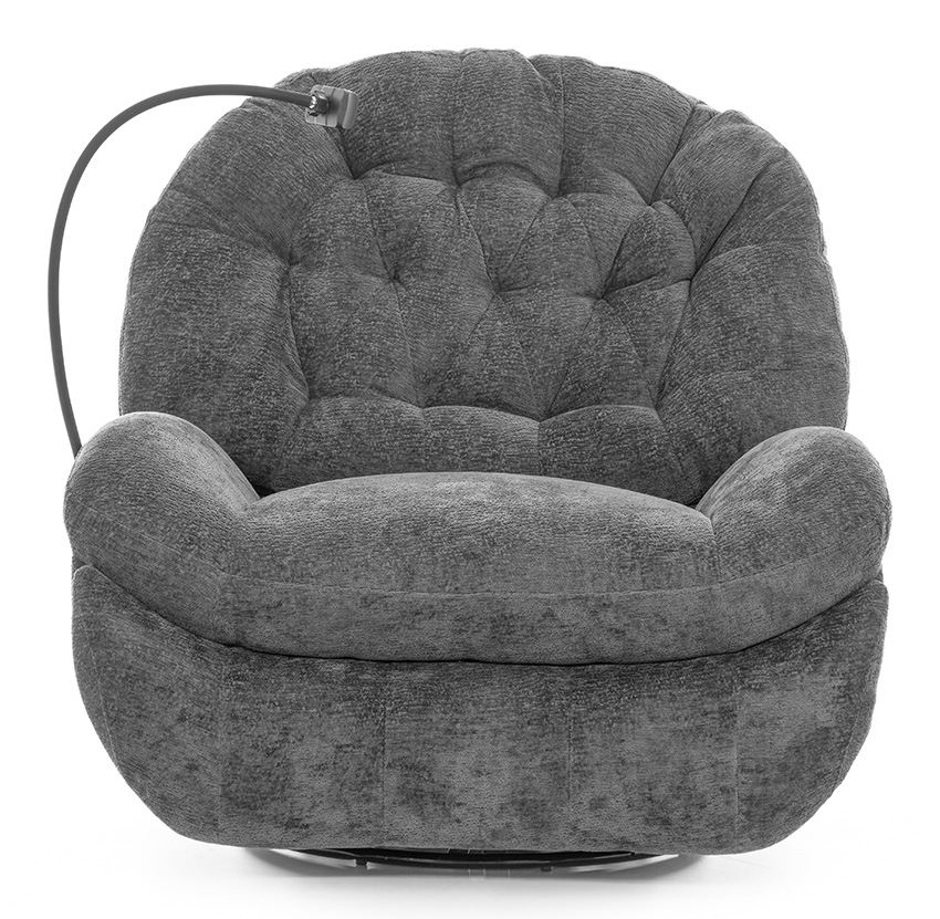 Fotoliu relaxant elegant TRENDY cu funcție de masaj și încălzire, antracit