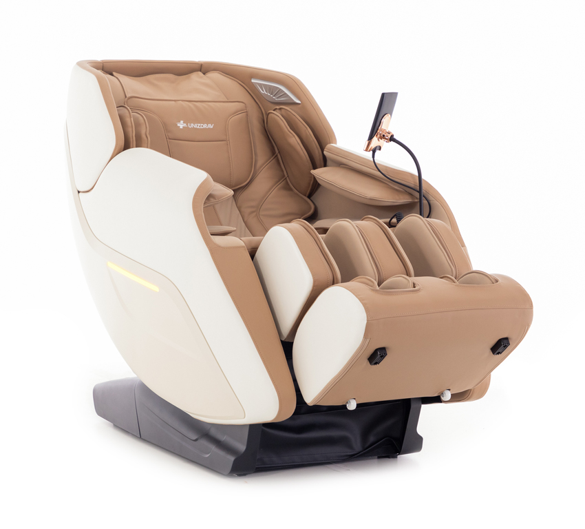 Scaun electric de masaj RelaxPro 3D MASSAGER, alb-maro