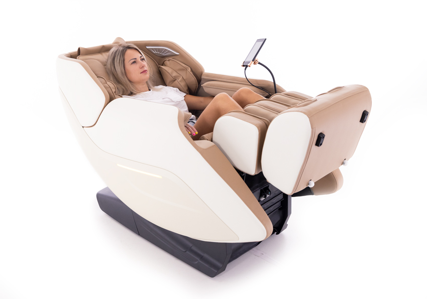 Scaun electric de masaj RelaxPro 3D MASSAGER, alb-maro