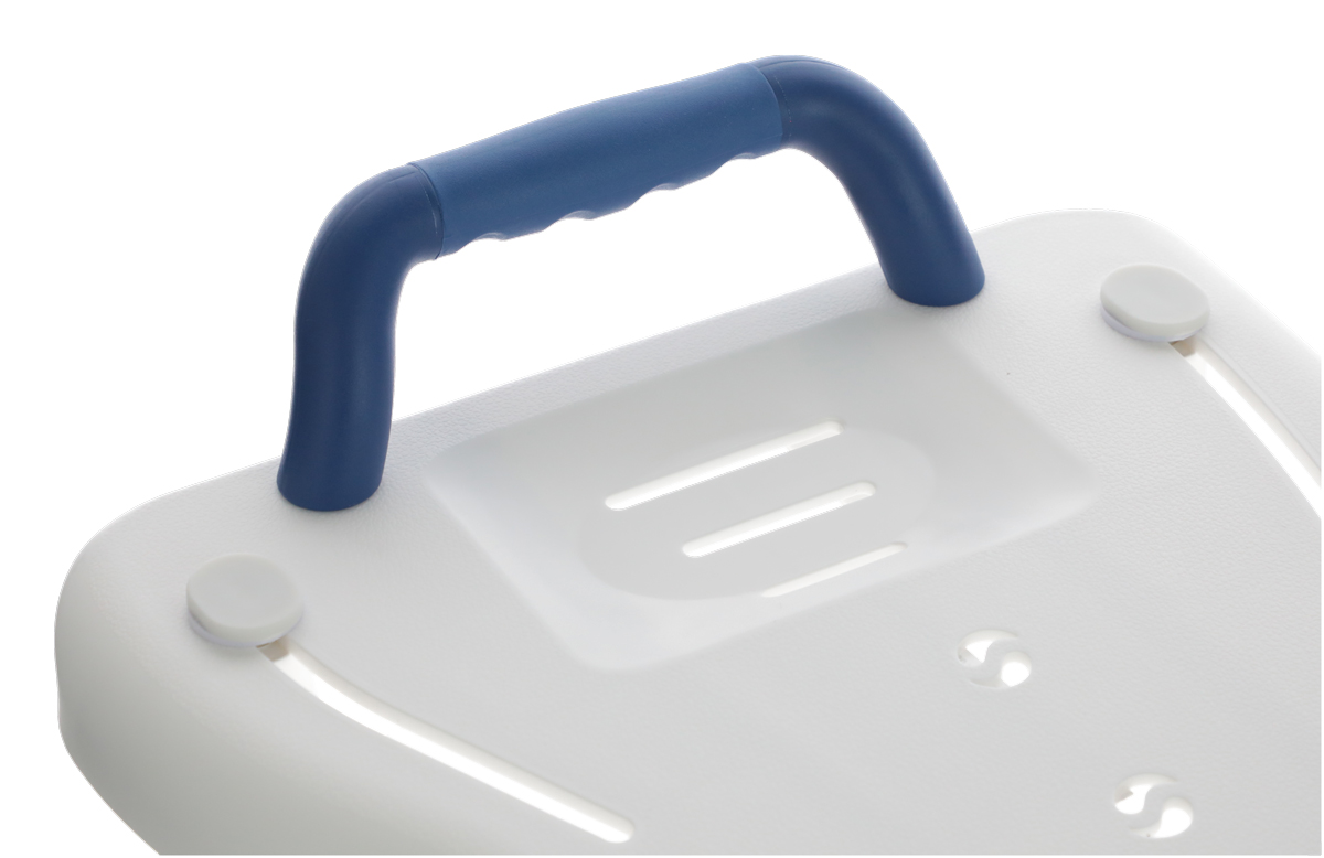 Scaun de baie cu disc pivotant și mâner