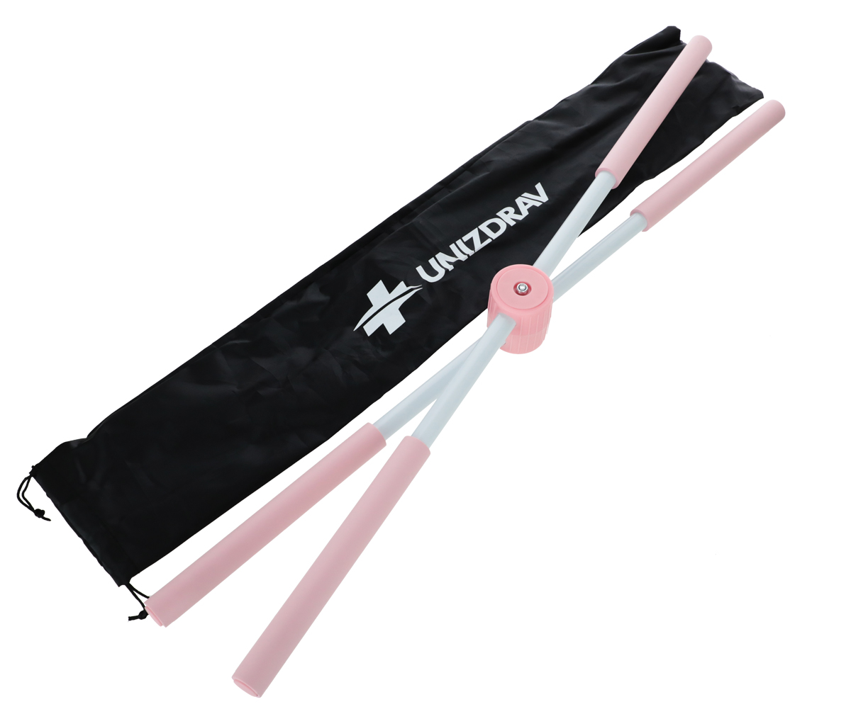 Baston de yoga pentru stretching și corectarea posturii, roz