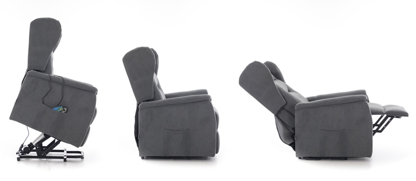 Fotoliu de masaj rabatabil COMFORT+, material textil antracit