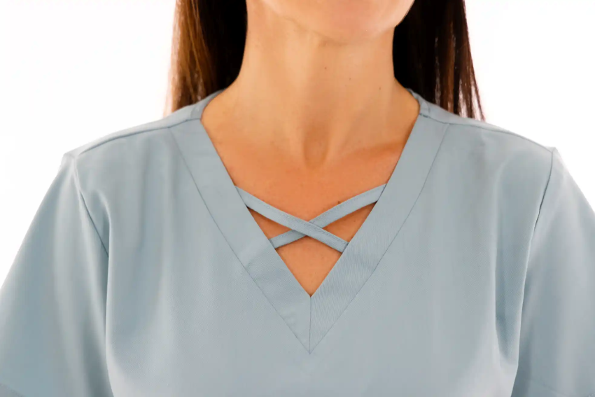 Bluză medicală damă Unidress Comfort, albastru pastel