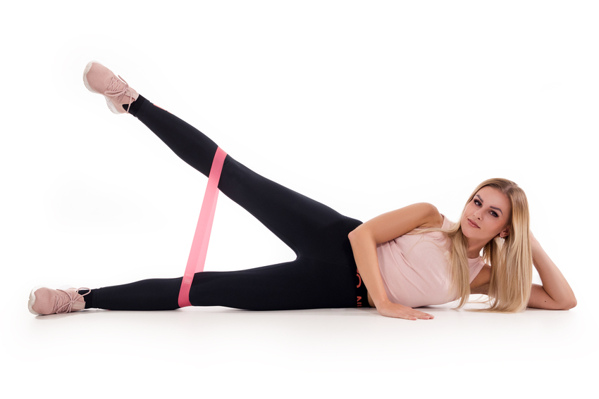 Bandă elastică fitness gri, set de 5 buc