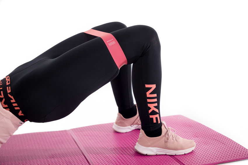 Bandă elastică fitness gri, set de 5 buc