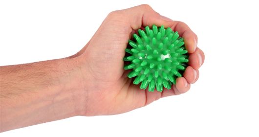 Mingi pentru masaj tip arici, galben 8 cm