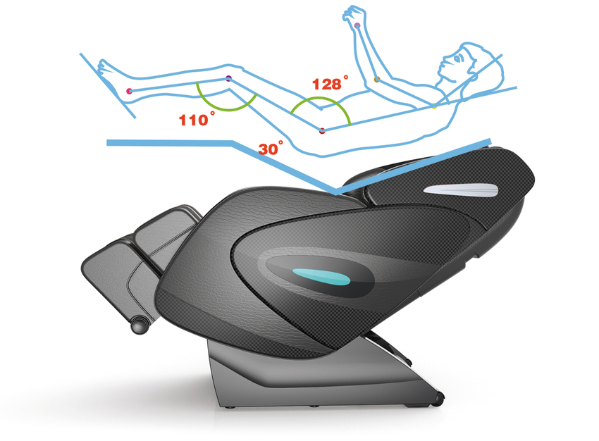 Fotoliu electric de masaj LUX 4D MASSAGER, negru/auriu