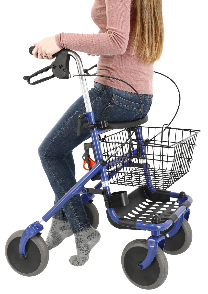 Rolator cu 4 roți cu șezut și coș