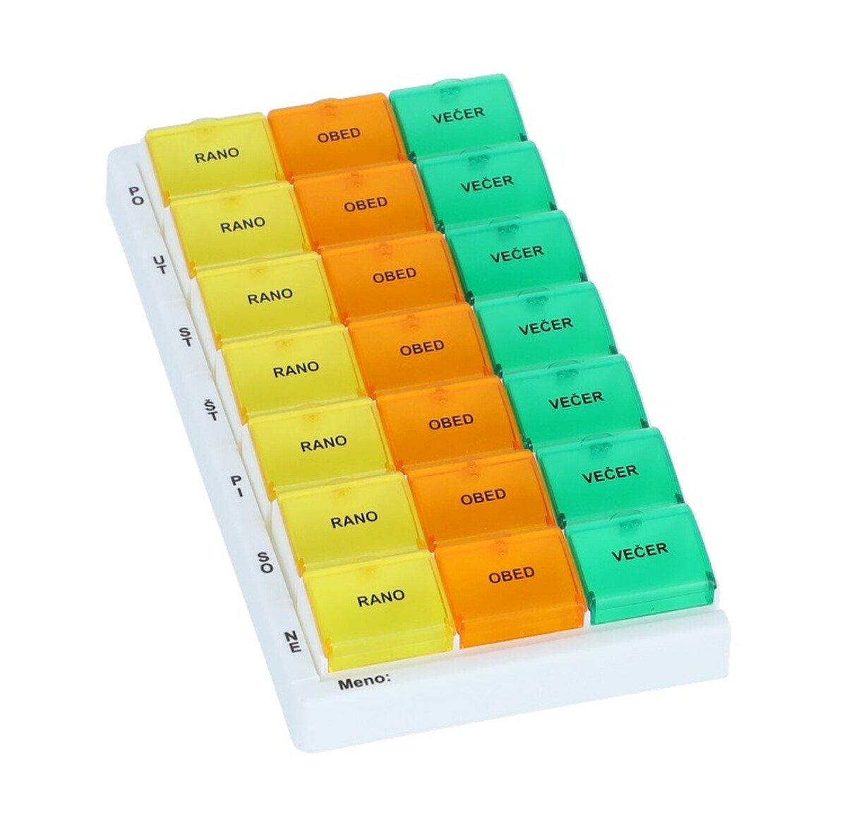 Dozator de medicamente colorat - săptămânal, T03 | UNIZDRAV