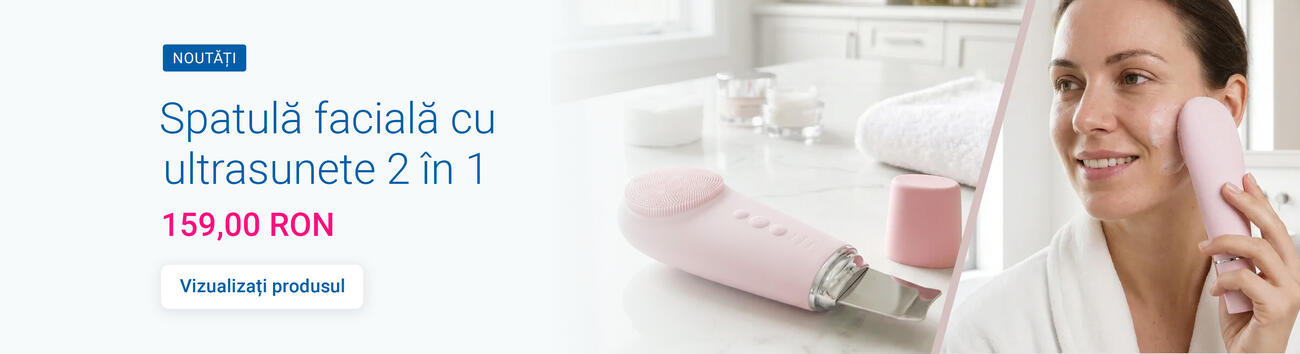 Spatulă facială cu ultrasunete 2 în 1