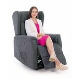 Fotoliu relaxant COMFORT cu funcție de masaj și încălzire, material textil antracit