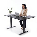 Birou reglabil pe înălțime UNIZDRAV 160x110 cm, neagru - colț stâng