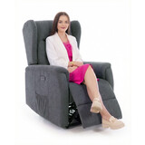 Fotoliu relaxant COMFORT cu funcție de masaj și încălzire, material textil antracit