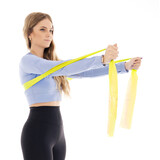 Bandă elastică pentru fitness, rezistență 1 – 2 kg, galbenă