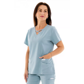 Bluză medicală damă Unidress Comfort, albastru pastel