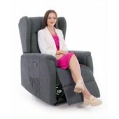 Fotoliu relaxant COMFORT cu funcție de masaj și încălzire, material textil antracit