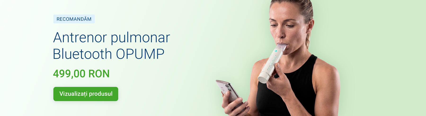 Antrenor pulmonar Bluetooth OPUMP