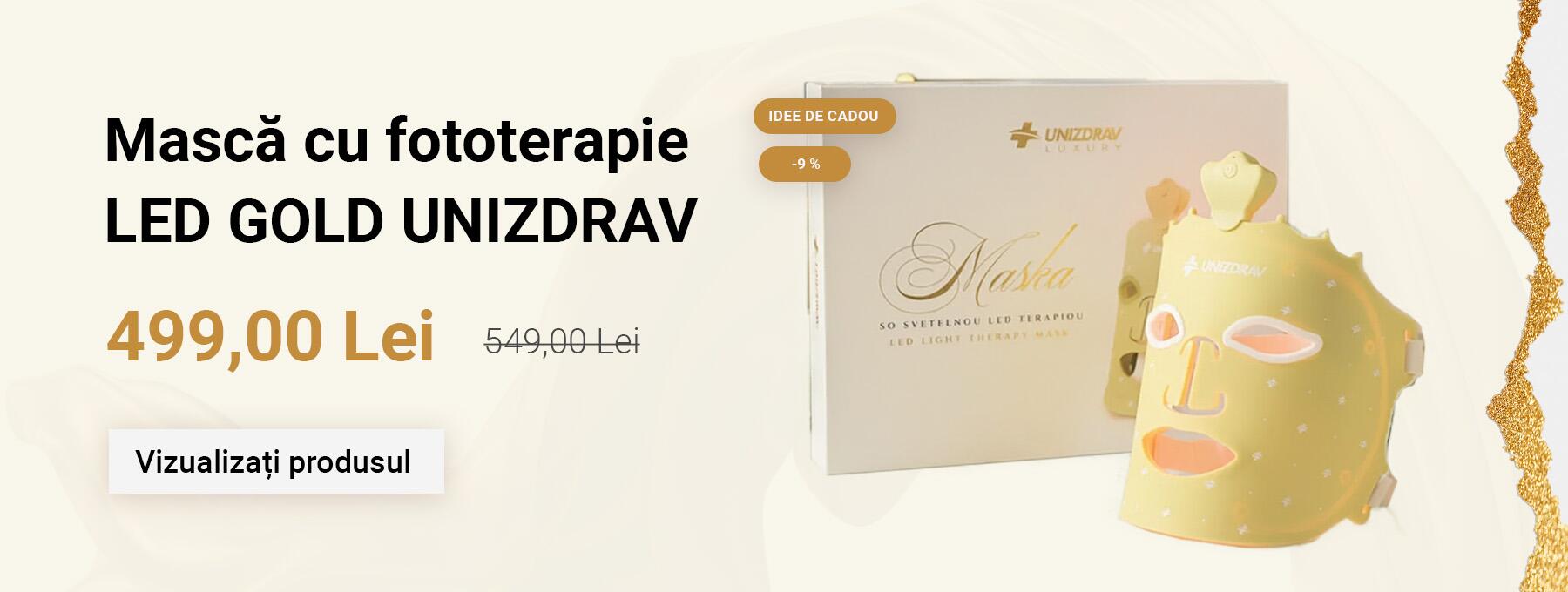 Mască cu fototerapie LED GOLD UNIZDRAV