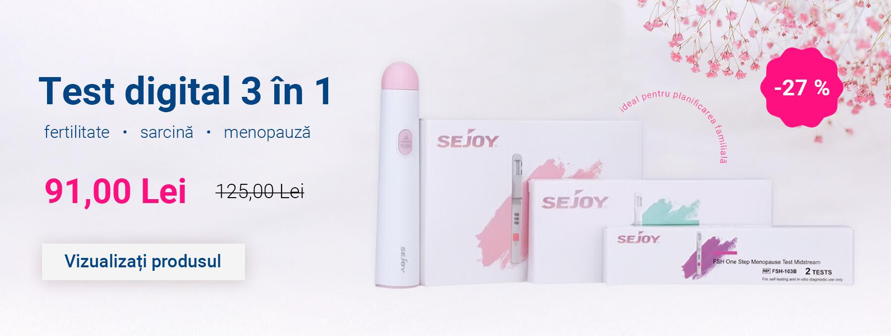 Test digital 3 în 1 (fertilitate, sarcină, menopauză)