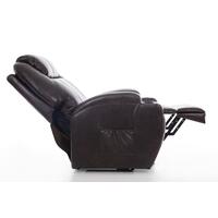 Fotoliu rabatabil de masaj cu piele ecologică, pliabil, maro închis