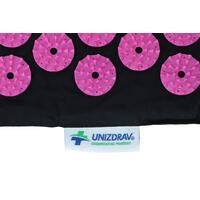 Saltea de presopunctură cu pernă UNIZDRAV, negru-roz