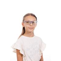 Ochelari anti-lumină albastră pentru copii roz UNIZDRAV + carcasă, geantă și set de testare