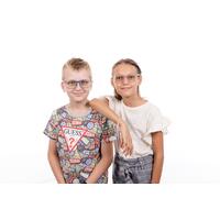 Ochelari anti-lumină albastră pentru copii roz UNIZDRAV + carcasă, geantă și set de testare