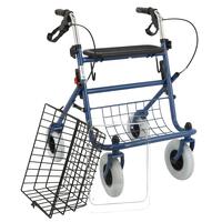 Rolator cu 4 roți, șezut și coș UNIZDRAV FĂRĂ AMBALAJUL ORIGINAL, ROȚI UZATE