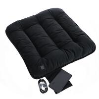 Pernă de scaun portabilă cu încălzire, neagră