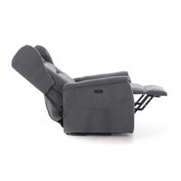 Fotoliu relaxant COMFORT cu funcție de masaj și încălzire, material textil antracit