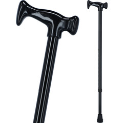 Baston cu mâner din plastic - negru