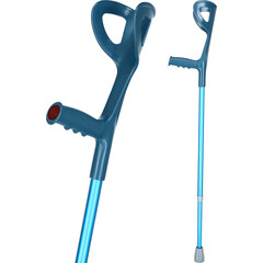 Cârjă cu sprijin pe antebraț - albastră