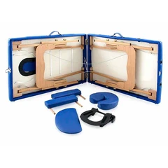 Pat de masaj din lemn, albastru