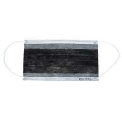 Mască de față cu bandă de cauciuc - gri-negru chirurgical, 50 buc