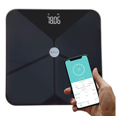 Cântar SMART cu diagnosticare a 13 parametri corporali + Bluetooth și aplicație mobilă