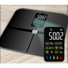 Cântar SMART cu diagnosticare a 15 parametri corporali + display LED, Bluetooth și aplicație mobilă