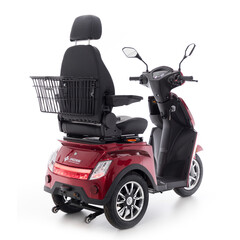 Scuter electric cu trei roți CHAMPION pentru seniori - motor puternic de 1000 W, roșu