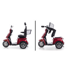 Scuter electric cu trei roți CHAMPION pentru seniori - motor puternic de 1000 W, roșu