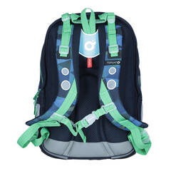 Ghiozdan ergonomic de școală  albastru - verde