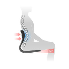 Suport ergonomic pentru o postură corectă a corpului Curble Chair Comfy, negru