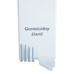 Lampă gernicidă UNIZDRAV, model închis, cu montare pe perete – varianta pe albă