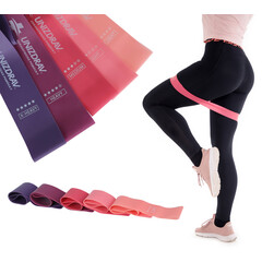 Bandă elastică fitness roz, set de 5 buc